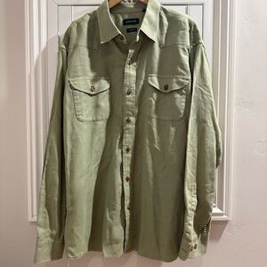 Orvis Olive Green Classic Fit Button Down Shirt Top - Size Large